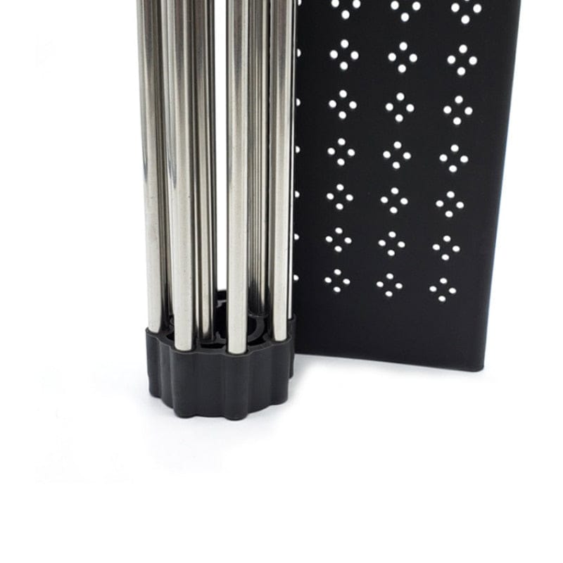 Égouttoir Vaisselle Dépliant Noir & porte couvert