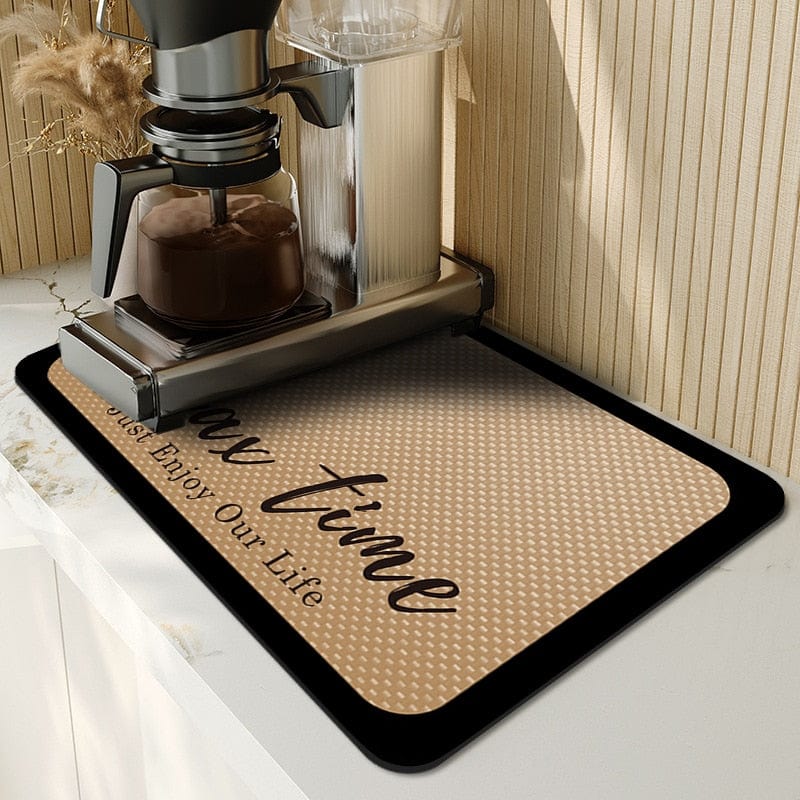 Tapis Egouttoir | Tapis Effet Paille "relax time" 30 x 40 / Paille Tressé | "Relax Time"